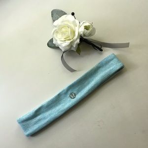 Blue and white striped Lululemon Headband